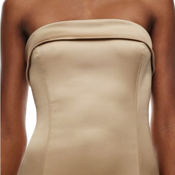 Ten NWT Aritzia Shimmer Satin Tube Dress Satin Look and Silk Feel Sz 12 - Picture 6 of 16